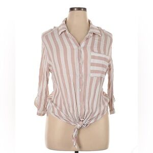 Vixbe Striped Button-Up Women's Top